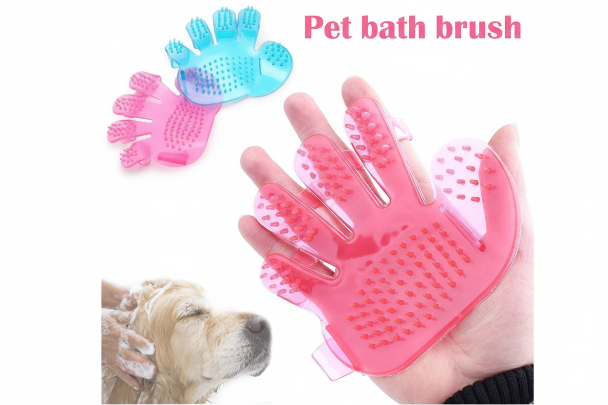 172 Rubber Pet Cleaning Massaging Grooming Glove Brush HP DD