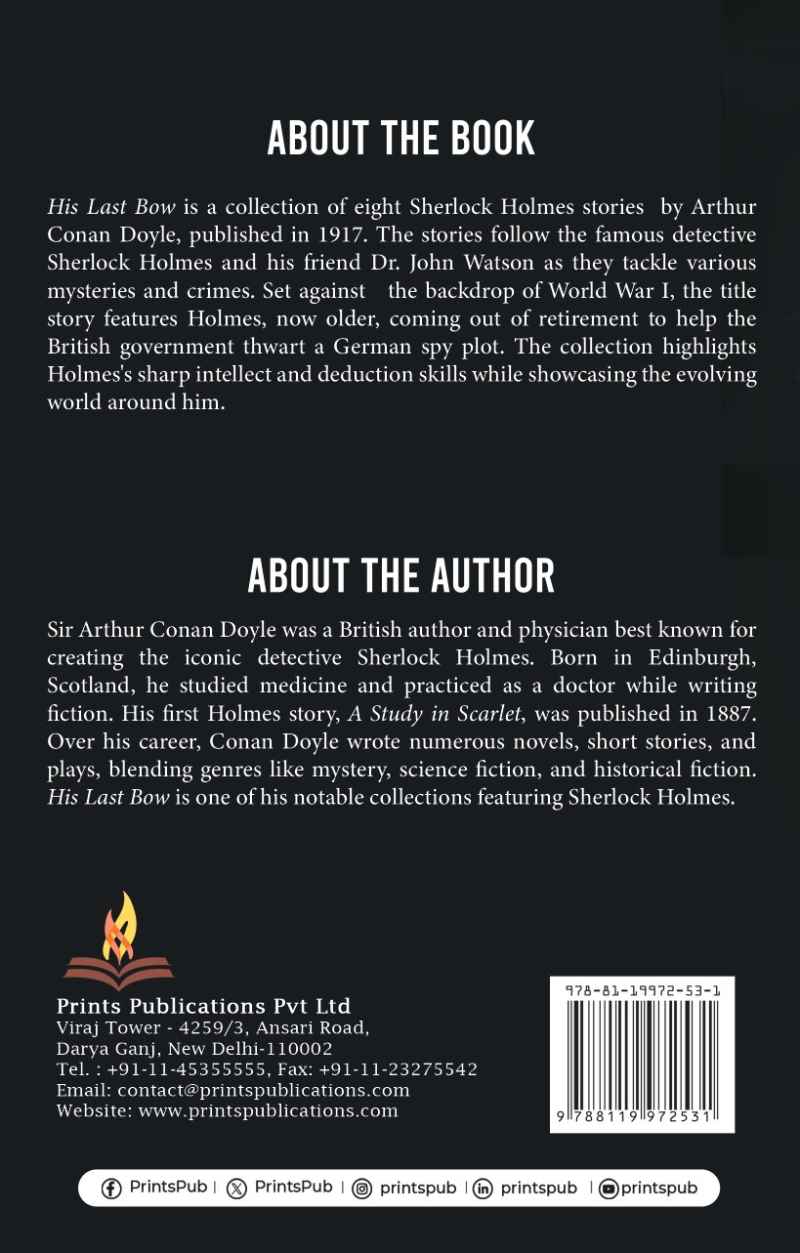 His Last Bow and other Adventures of Sherlock Holmes Prints Publications