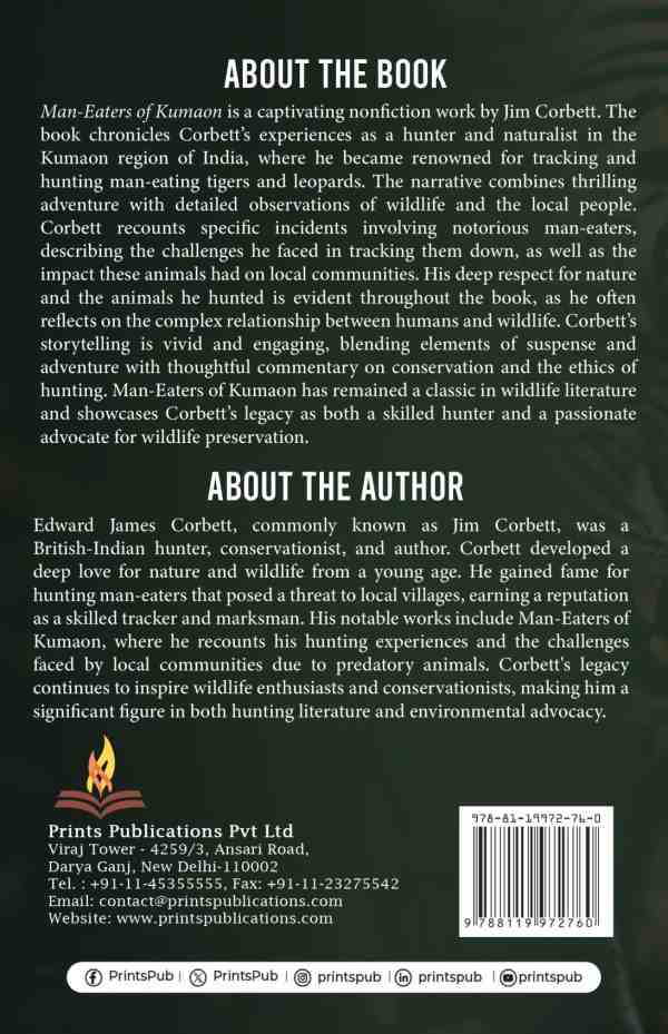 Man Eaters of Kumaon Prints Publications
