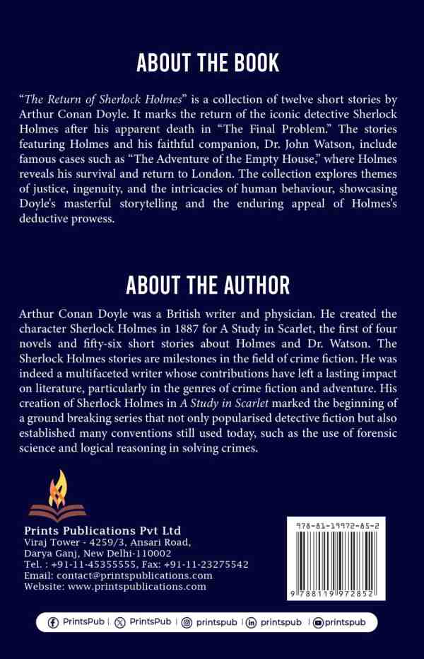 The Return of Sherlock Holmes Prints Publications
