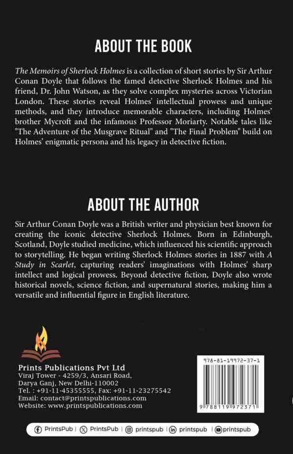 The Memoirs of Sherlock Holmes Prints Publications