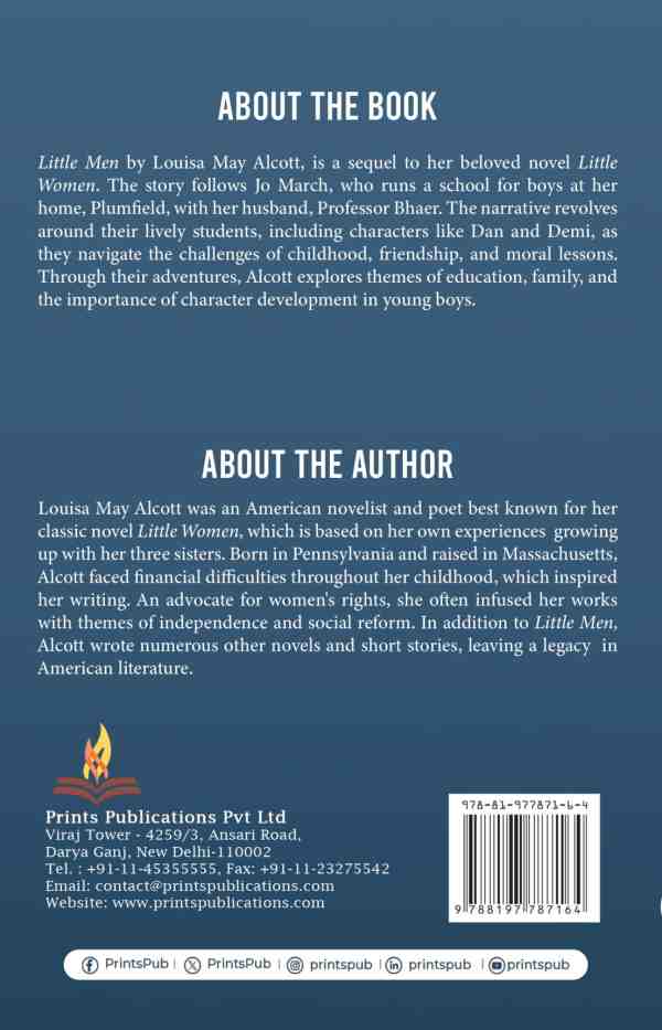 Little Men: The Heartwarming Sequel to Little Women Following the Adventures at Plumfield School Prints Publications