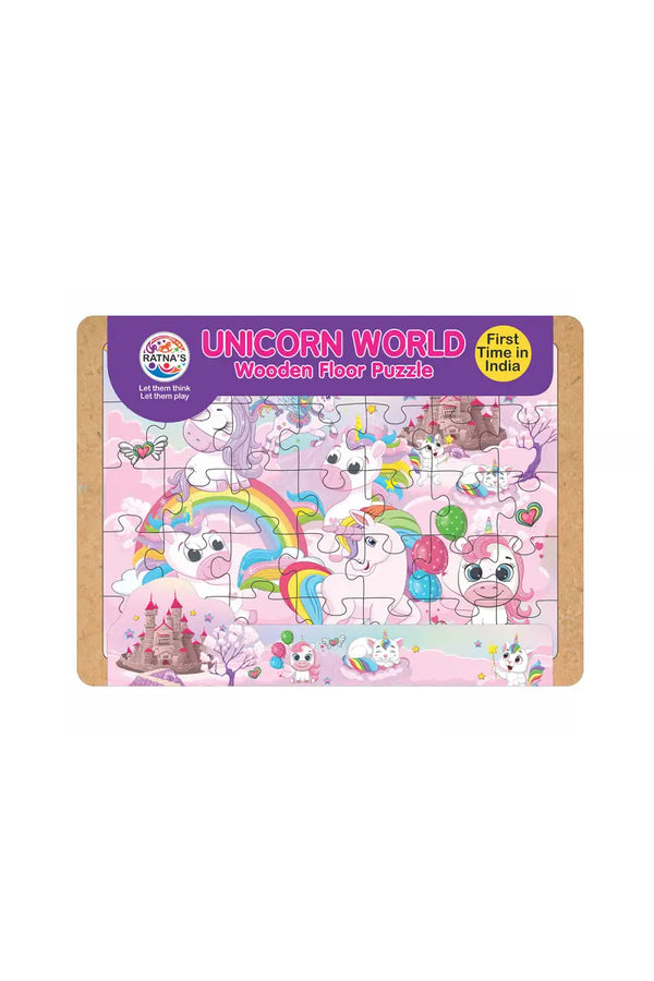 Unicorn World Wooden Floor Puzzle For Kids (35 Pieces)