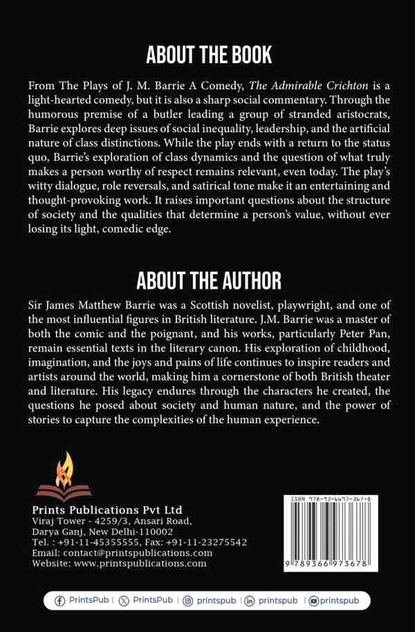 The Admirable Crichton—From The Plays of J. M. Barrie A Comedy Prints Publications