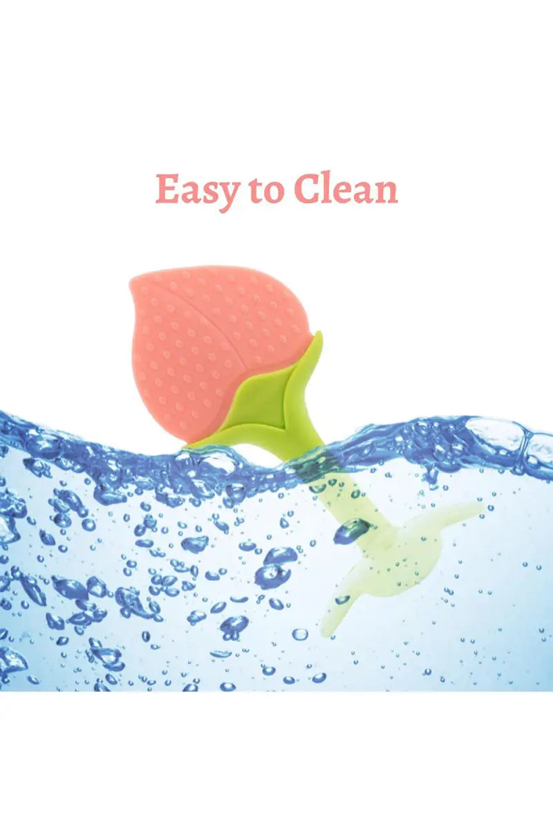 Silicone Fruit Shape Teether For Toddlers (Peach)