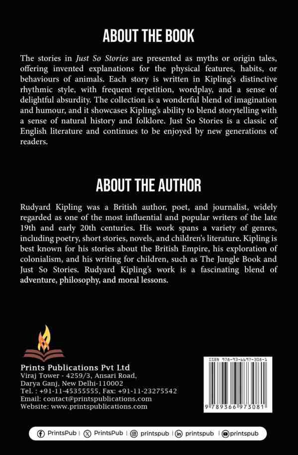 Just So Stories by Rudyard Kipling – Classic Children’s Animal Taleses Prints Publications