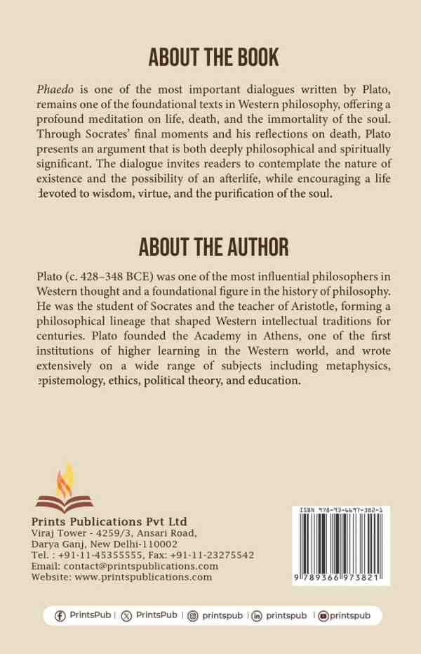 Phaedo by Plato – A Classic Dialogue on the Immortality of the Soul Prints Publications