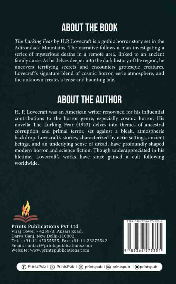 The Lurking Fear by H. P. Lovecraft – Classic Gothic Horror Story Prints Publications