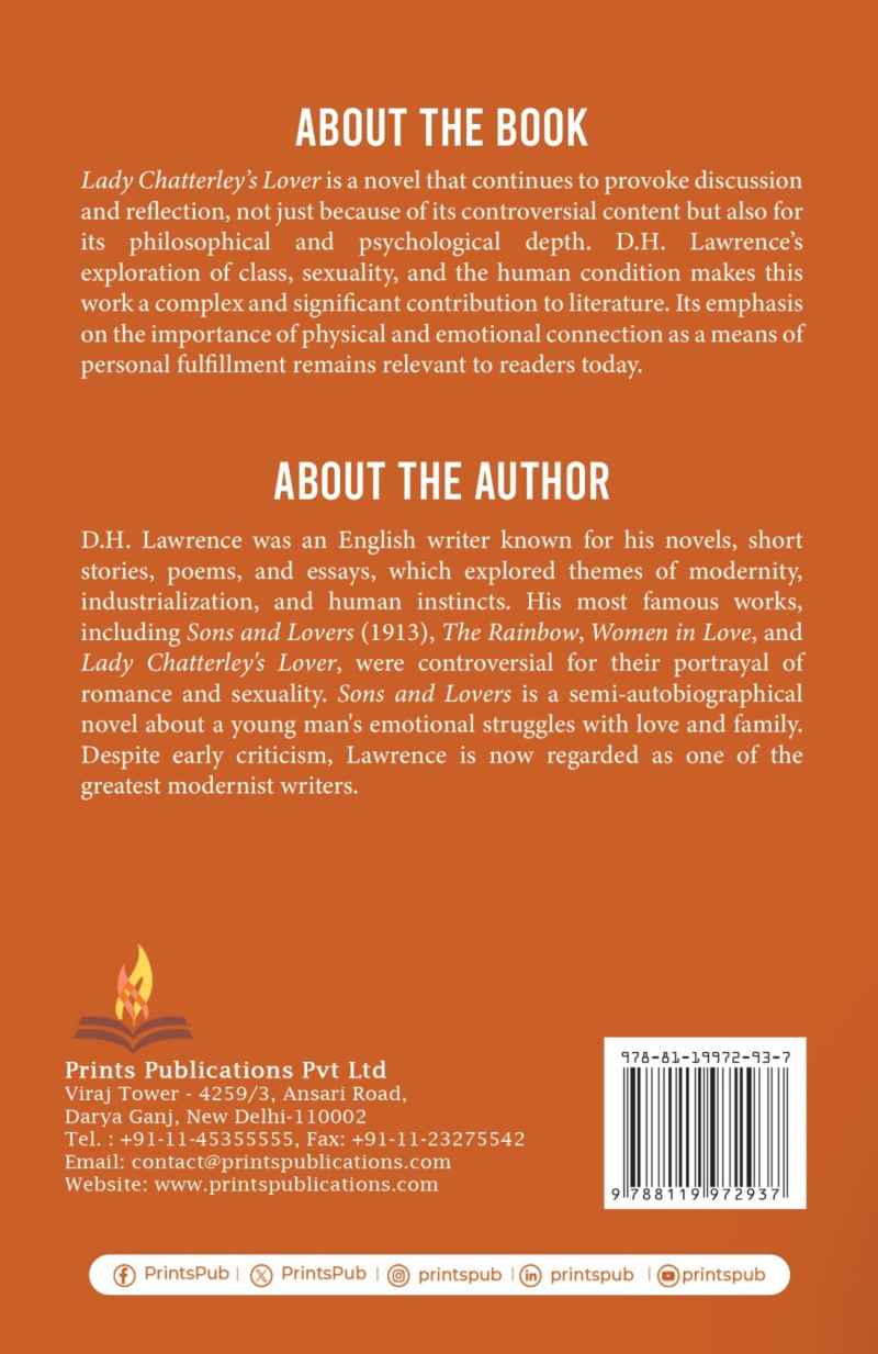 Lady Chatterley’s Lover: A Bold Exploration of Love, Class, and Human Desire Prints Publications