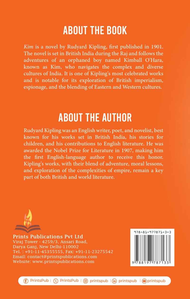 Kim: An Adventure of Espionage and Cultural Journey in British India Prints Publications