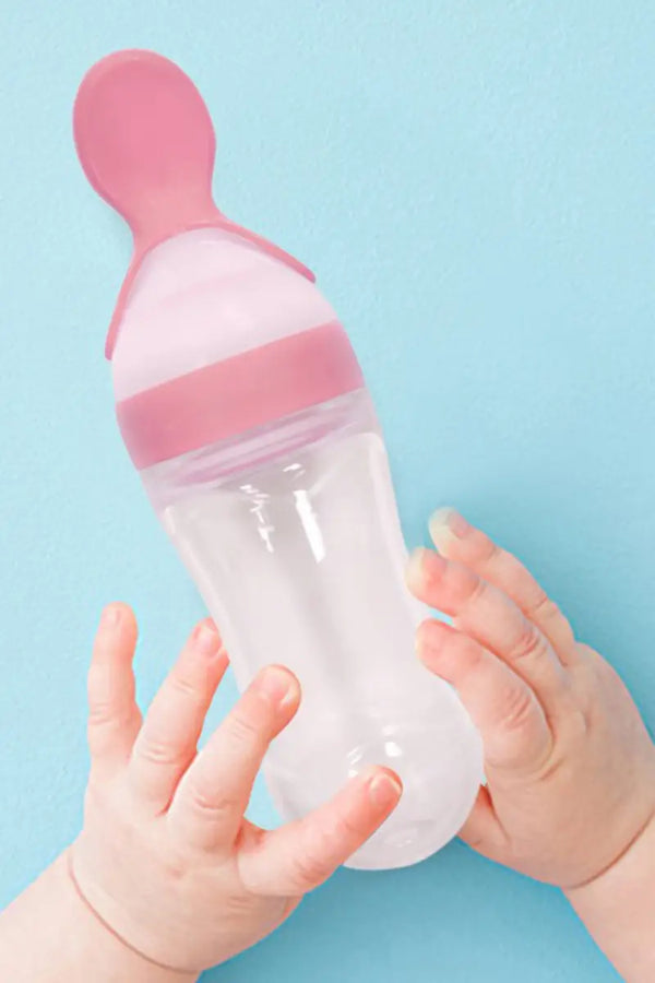 Squeezy Silicone Bottle Feeder For Kids (Pink)