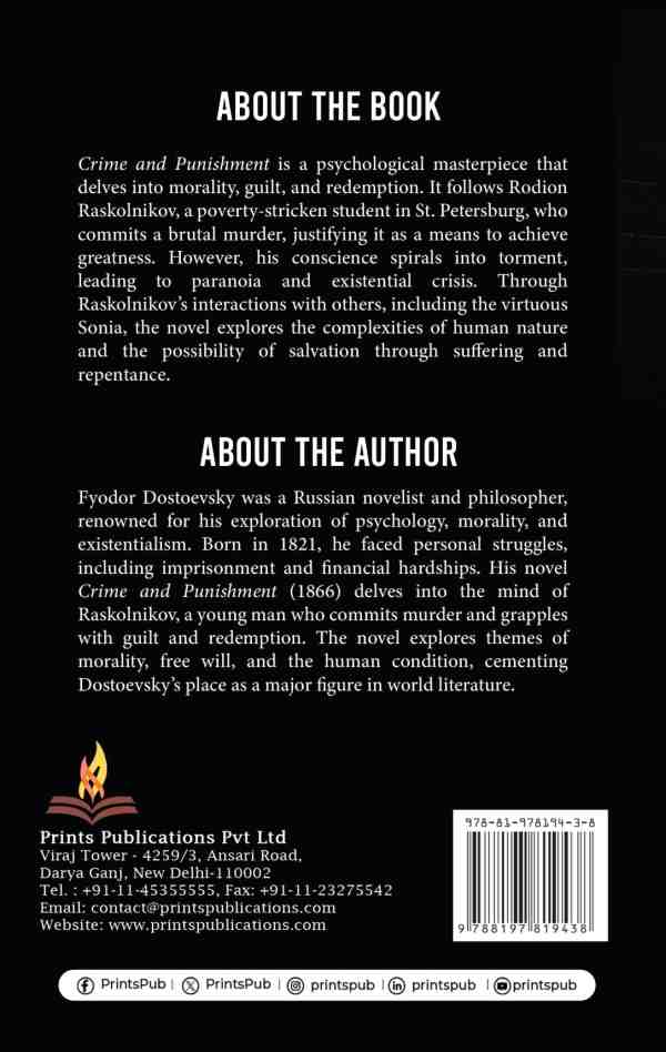 Crime and Punishment: A Psychological Tale of Guilt, Redemption, and Human Conscience Prints Publications