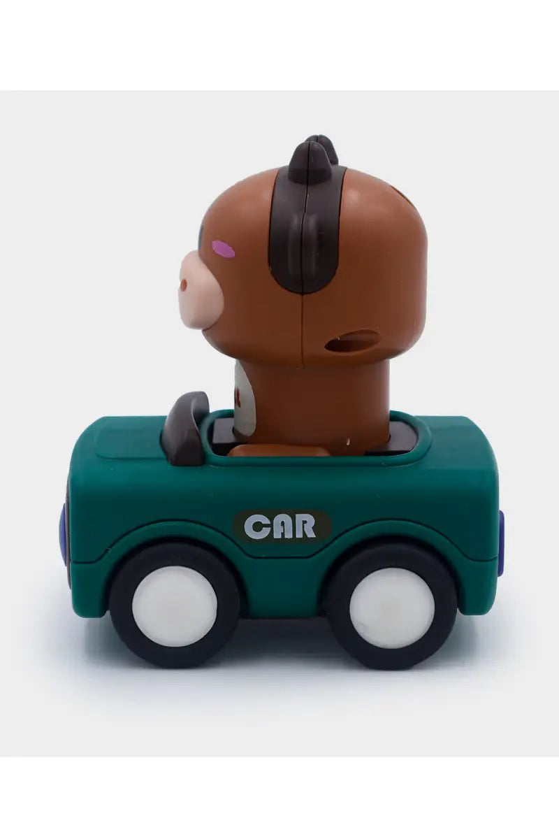 Push N Go Animal Faces Car Toy - Green