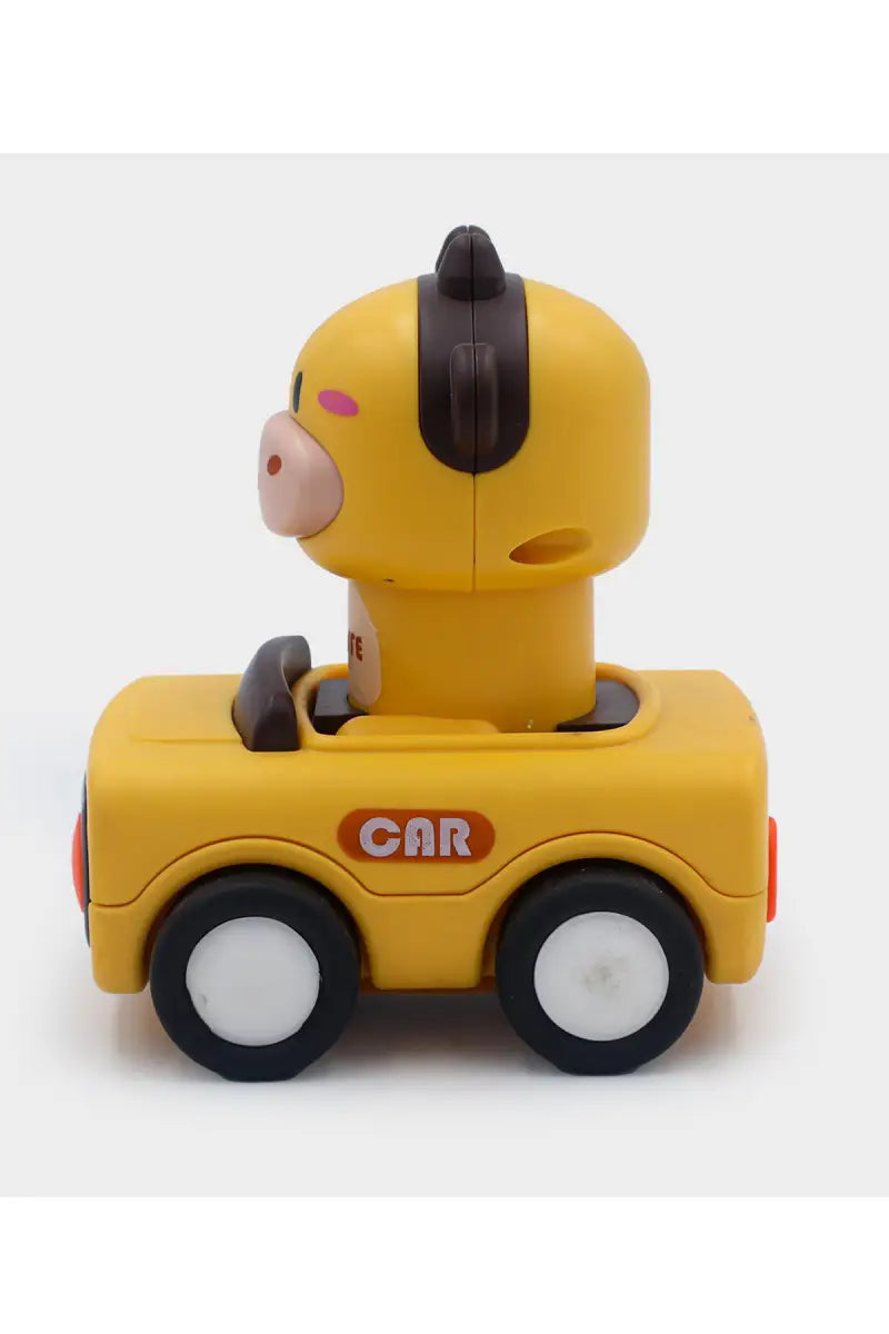 Push N Go Animal Faces Car Toy - Yellow