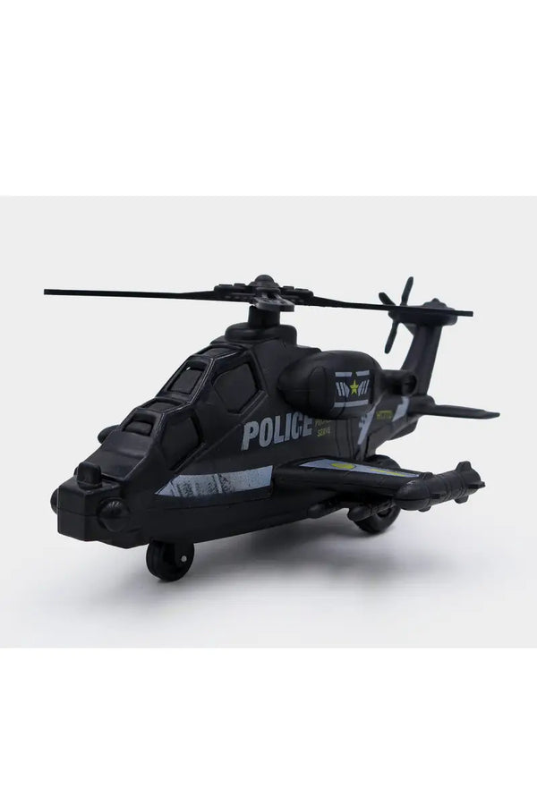 Lovely Toys Police Action Helicopter Friction Powered Toy (Black)