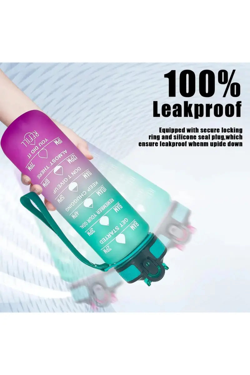 Plastic Sipper Water Bottle - 1000 ml (Green-Lavender)
