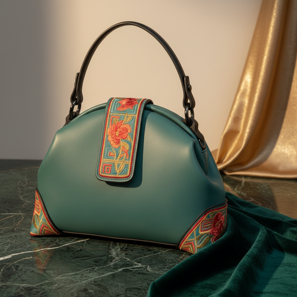 Embroidered Dome-Shape Handbag with Floral Detail RAYORA ENTERPRISE