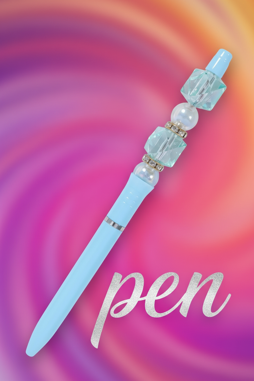Elegant Crystal Bead Ball Pen - Pack of 1 SUPER