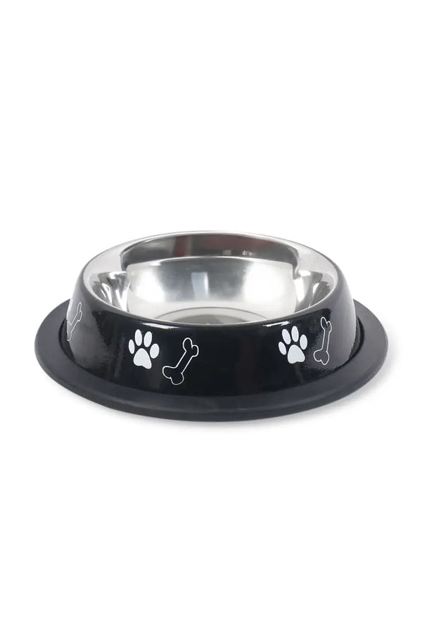 Canine Dog Feeding Steel Bowl (Black) - 150ml