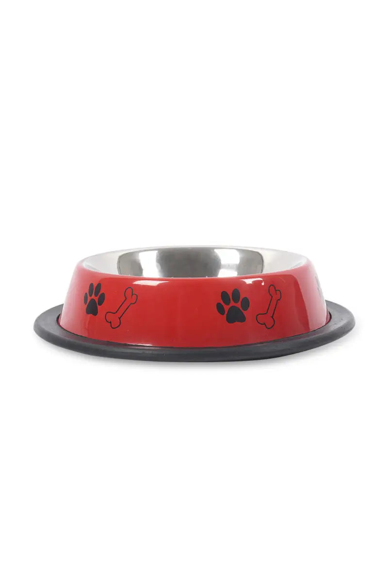 Canine Dog Feeding Steel Bowl (Red) - 150ml