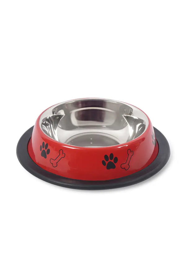 Canine Dog Feeding Steel Bowl (Red) - 150ml