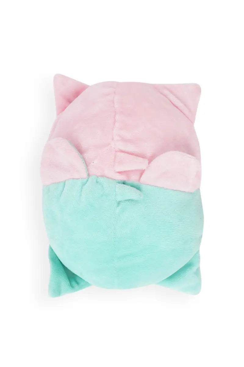 2 In 1 Teddy & Cat Reversible Stuffed Toy (Green - Pink)