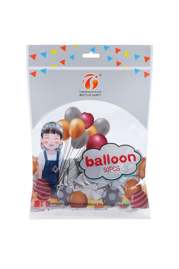 Metallic Chrome Balloons for Decoration - Pack of 50 (Silver)