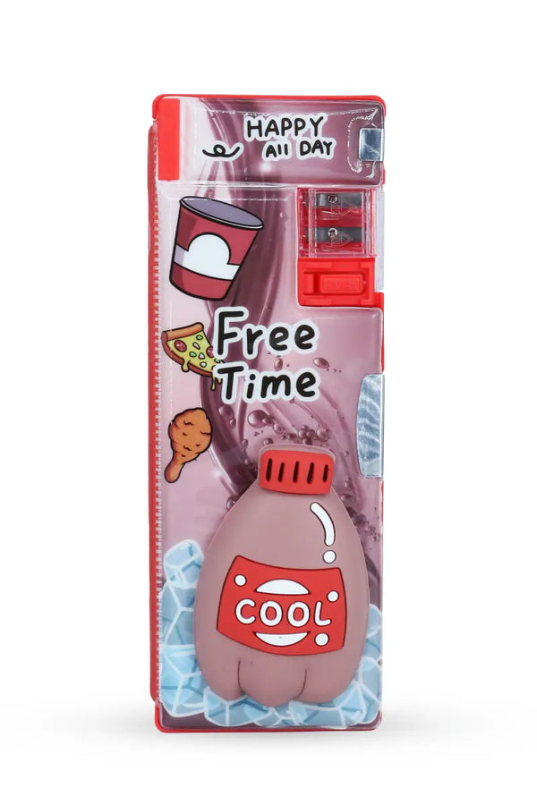 3D Cooldrink Printed Pencil Box (Red)