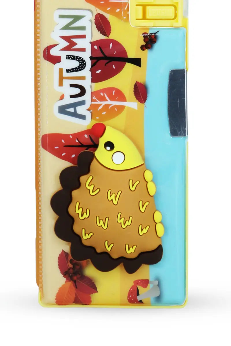 3D Hedgehog Printed Pencil Box with Sharpener (Multicolour)