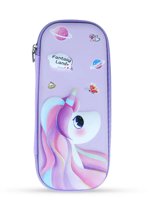 Fantasy Land Unicorn Printed EVA Pencil Pouch - Lavender