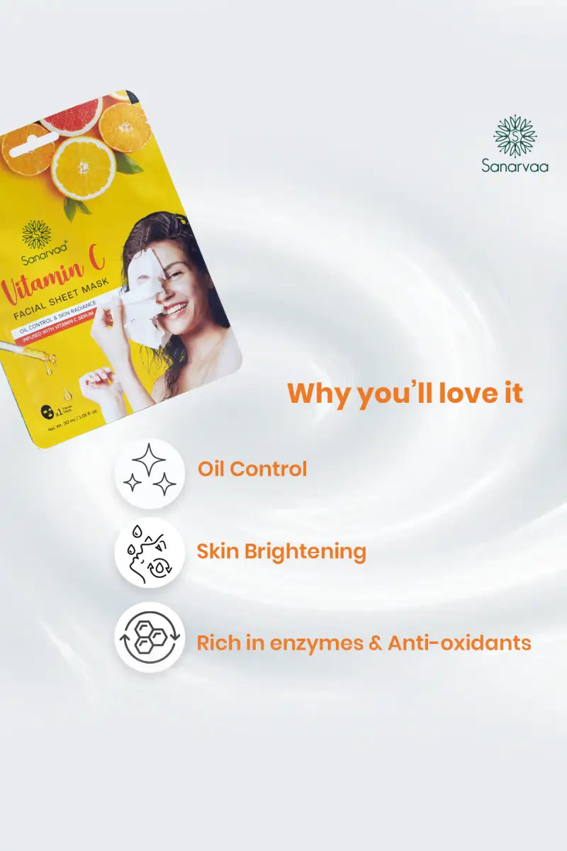 Vitamin C Facial Sheet Mask - Pack of 2