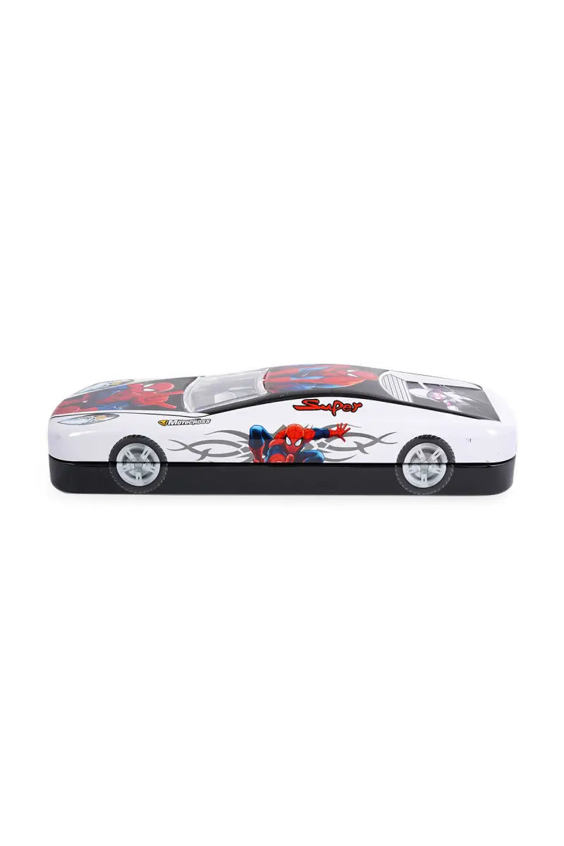 Cartoon Printed Car Shaped Pencil Box (Spider Man)