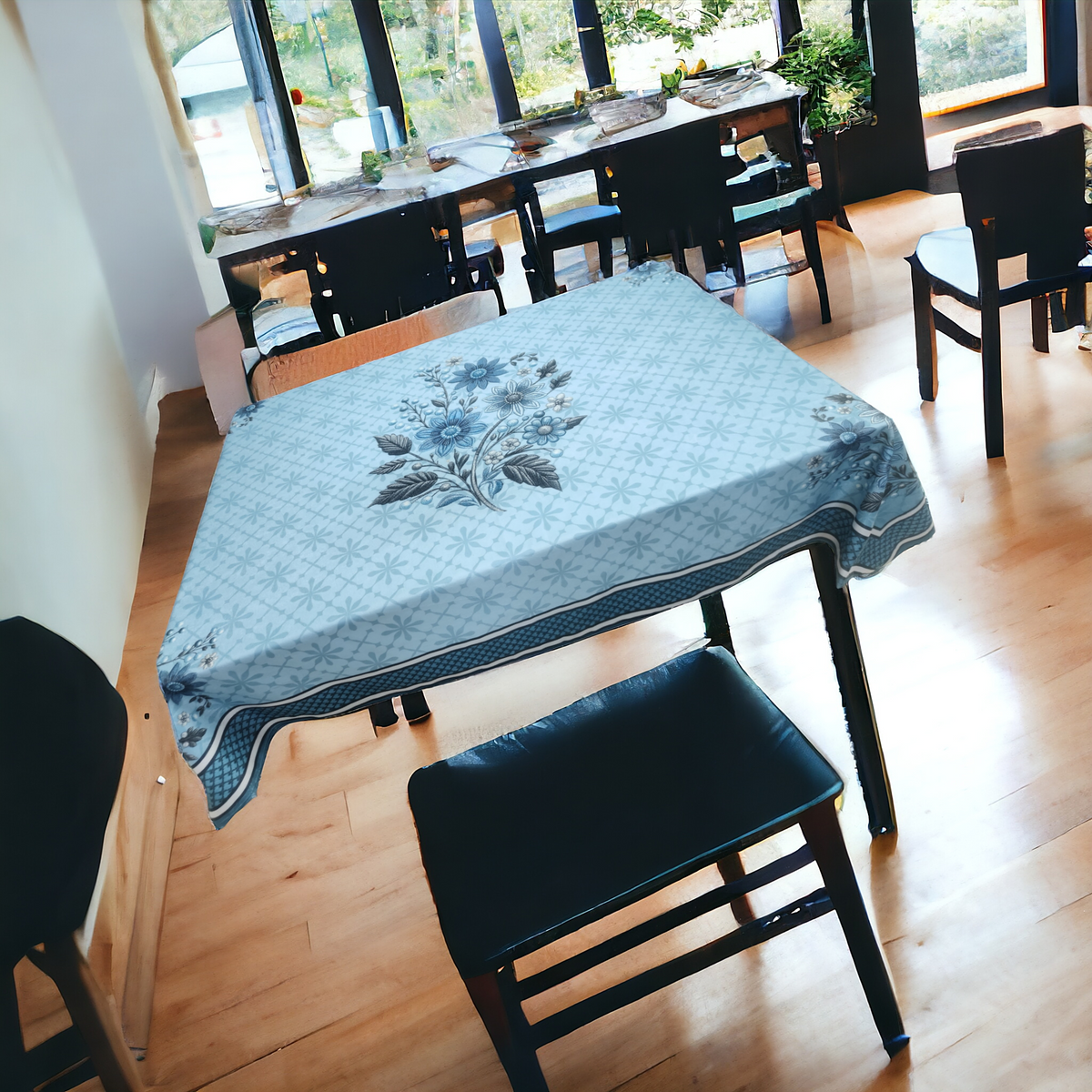 Blue Genda printed cotton table cover in blue - image 15