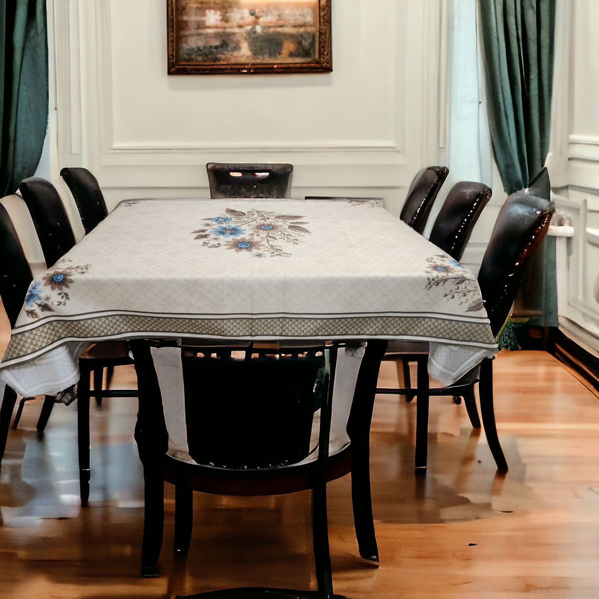 Brown Genda printed cotton table cover in brown - image 7