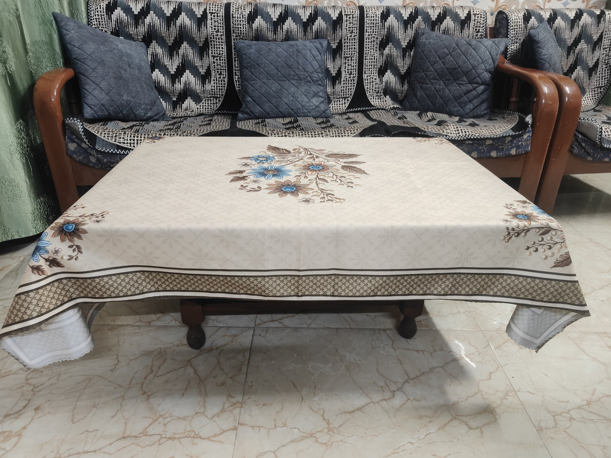 Brown Genda printed cotton table cover in brown - image 6