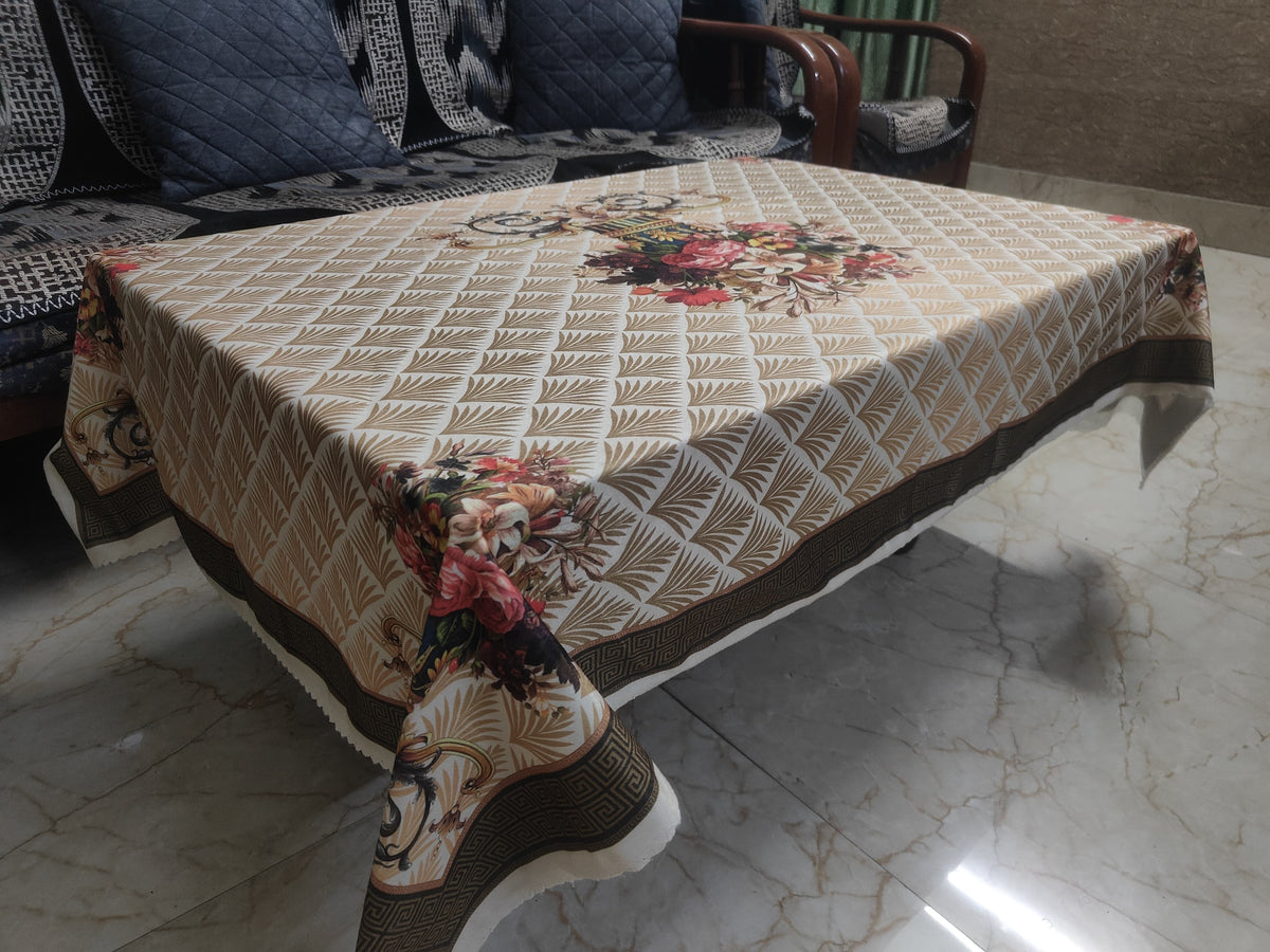 Cream Pot printed cotton table cover in cream - image 4