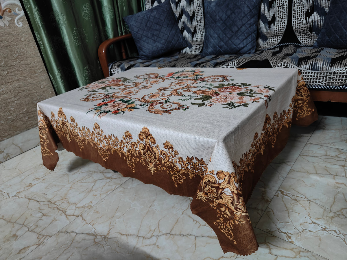 Cream Joomer printed cotton table cover in cream - image 4