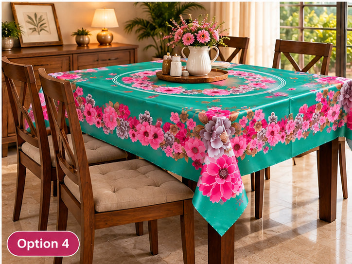 Mopak Decor Jasmine Printed Polyester Table Cover 36x54 - Green