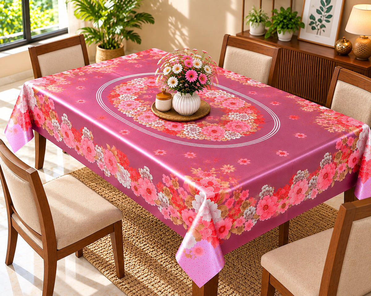 Mopak Decor Jasmine Printed Polyester Table Cover 36x54 - Pink
