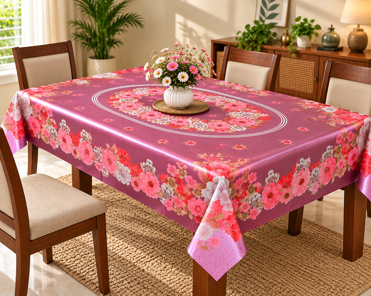 Mopak Decor Jasmine Printed Polyester Table Cover 36x54 - Pink