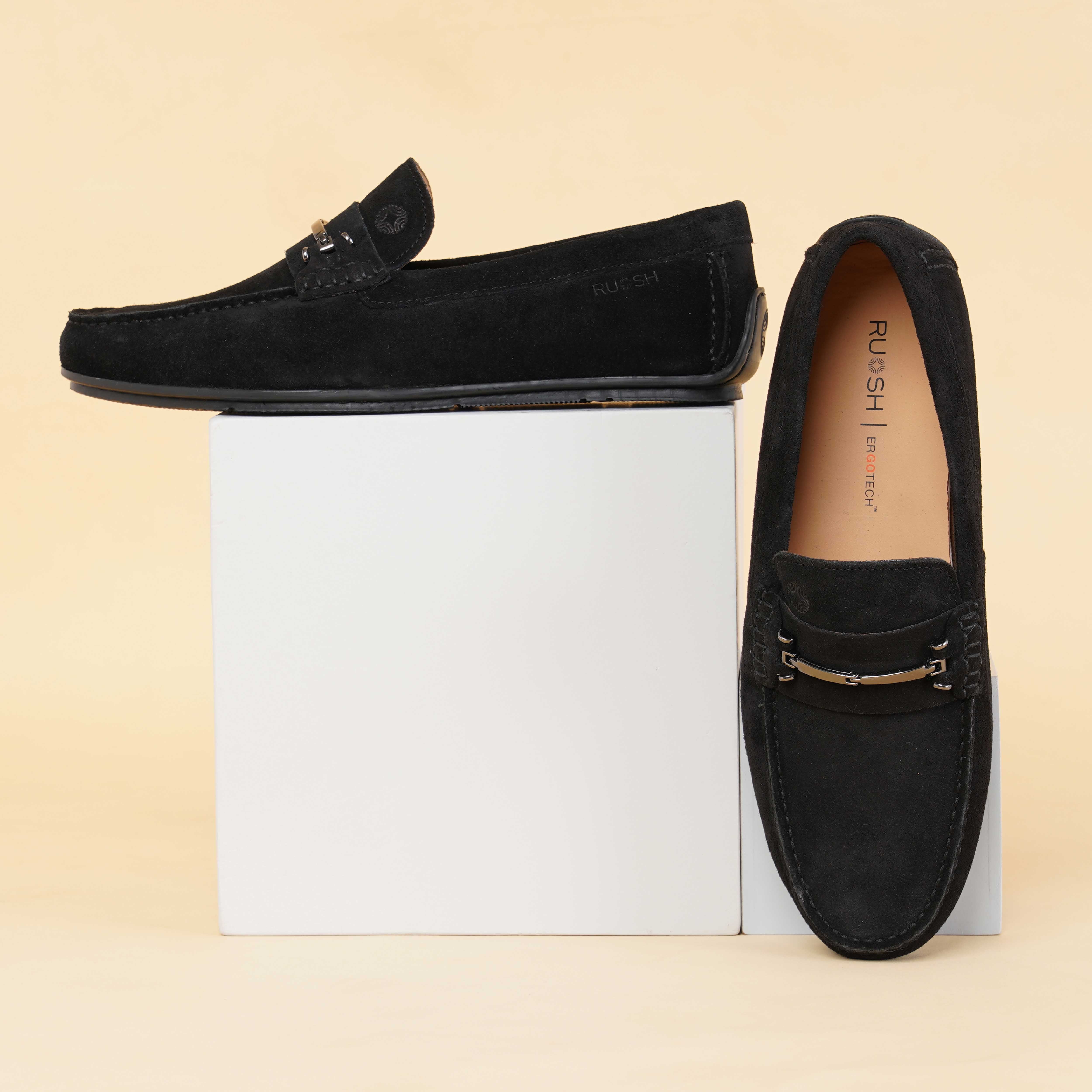 The Macau Ruosh Men Black Nubuck Driver