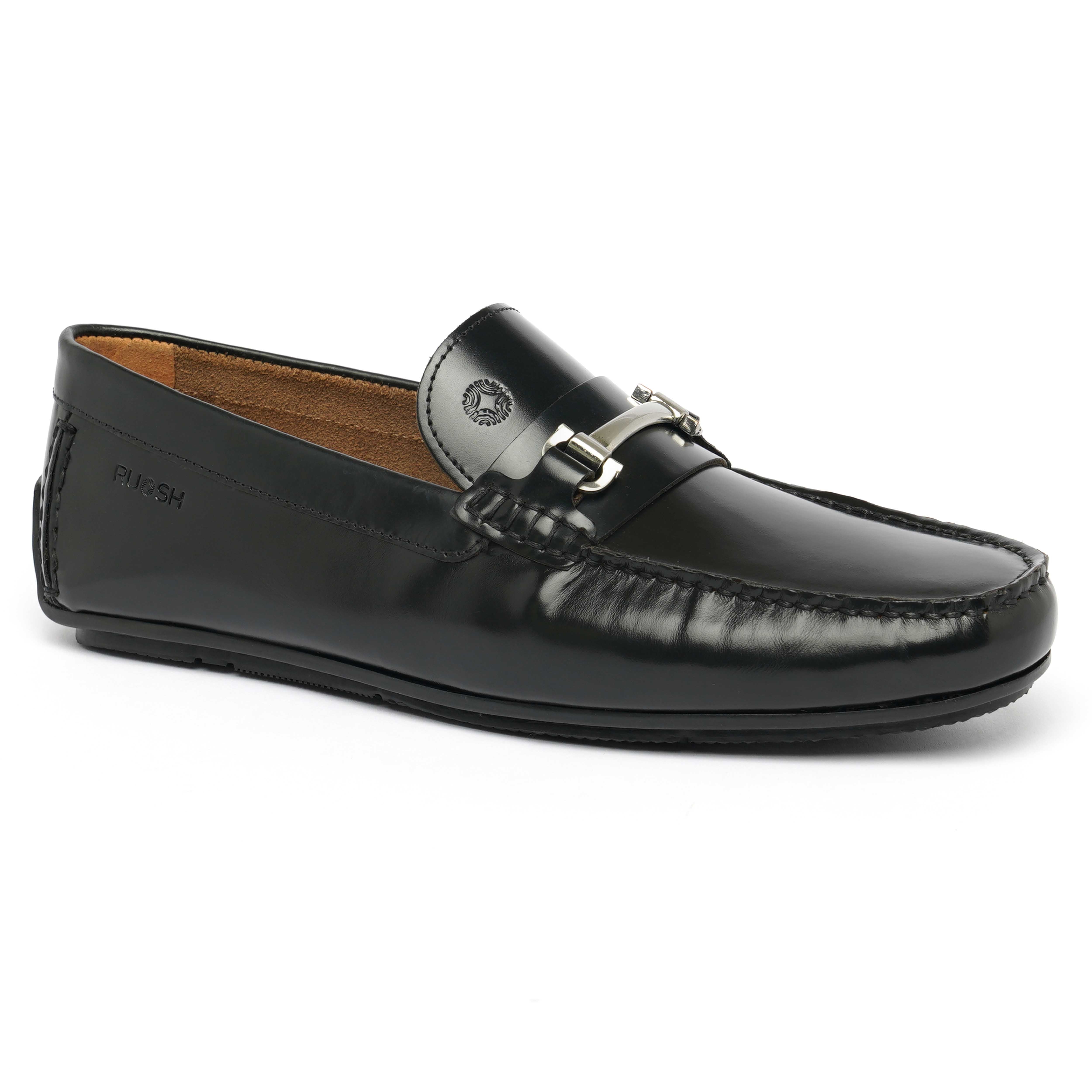 The Macau Ruosh Men Black Glossy Casual Driver