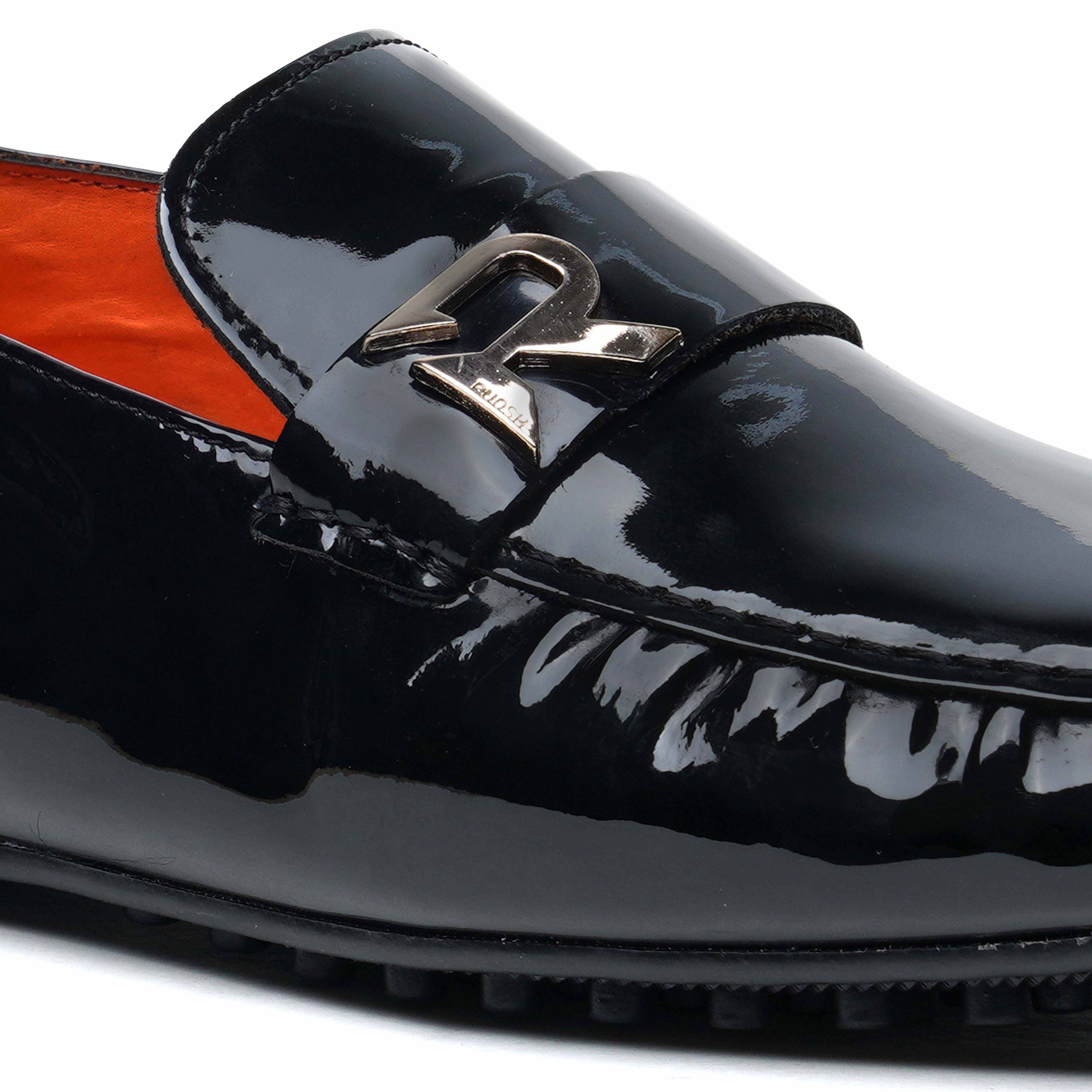 The Seti Ruosh Men Black Glossy Loafer