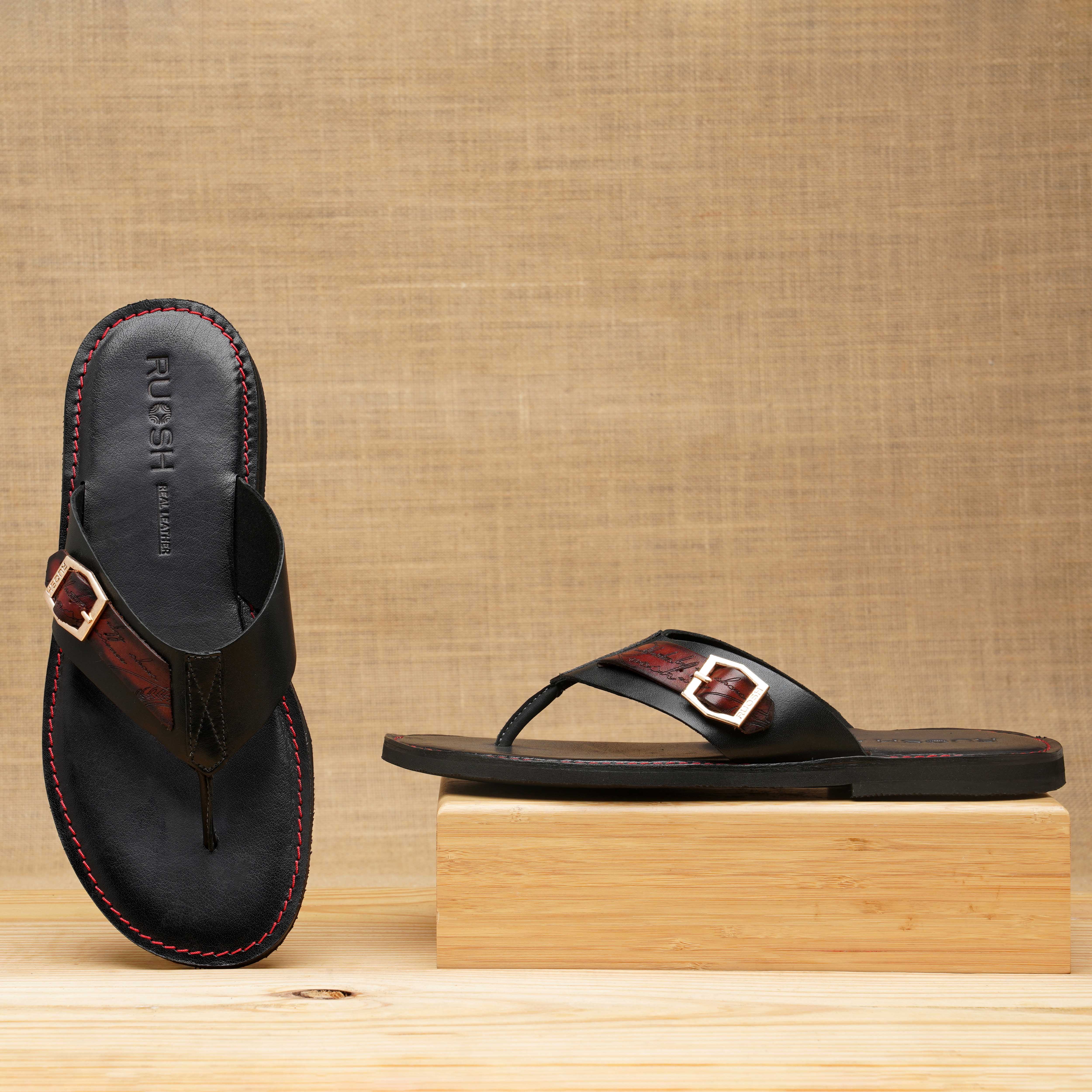 The Pisa Ruosh Men Black Slipper