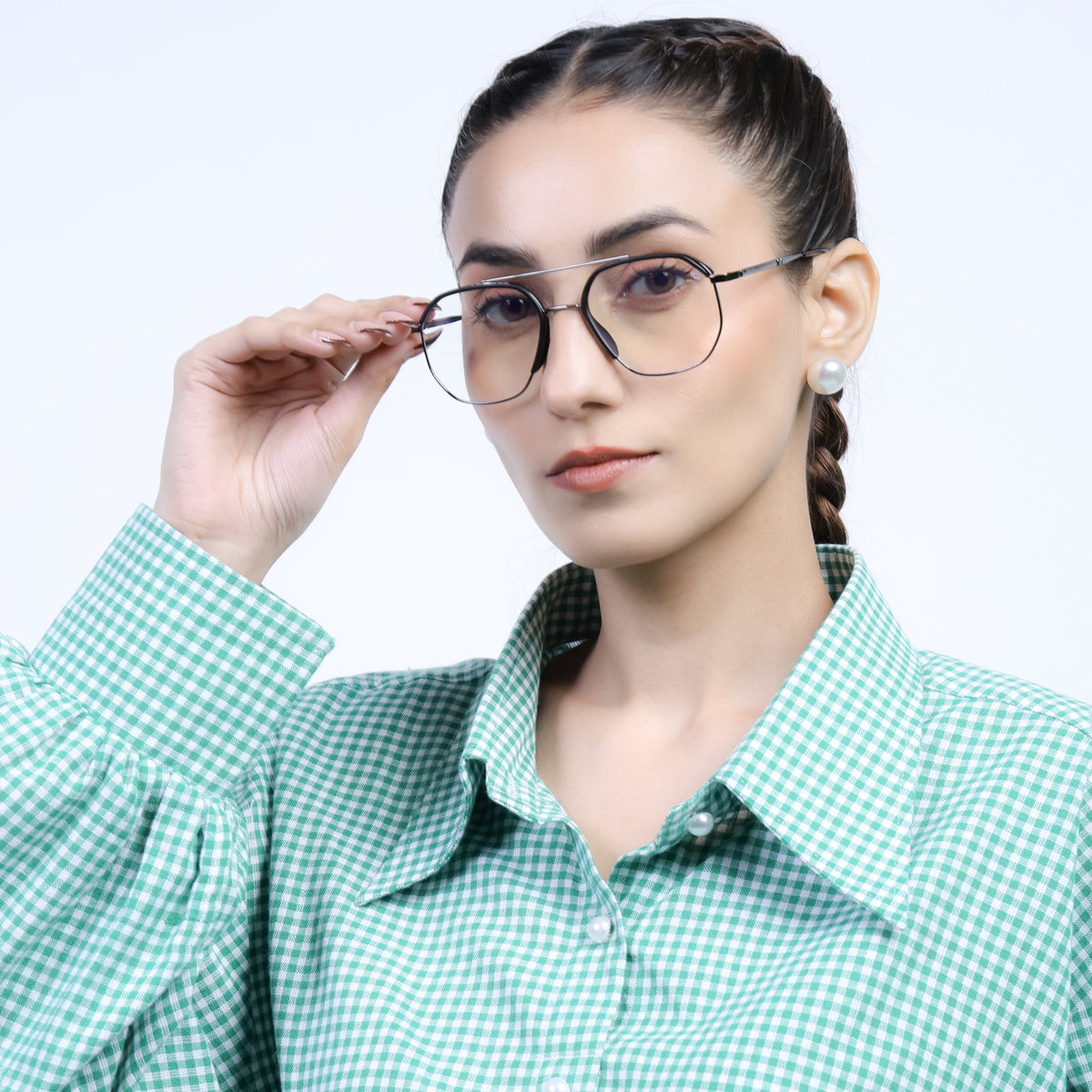 Eyejack Aura Grey & Black Wayfarer Eyeglasses for Men and Women - Style 1946 - view 2