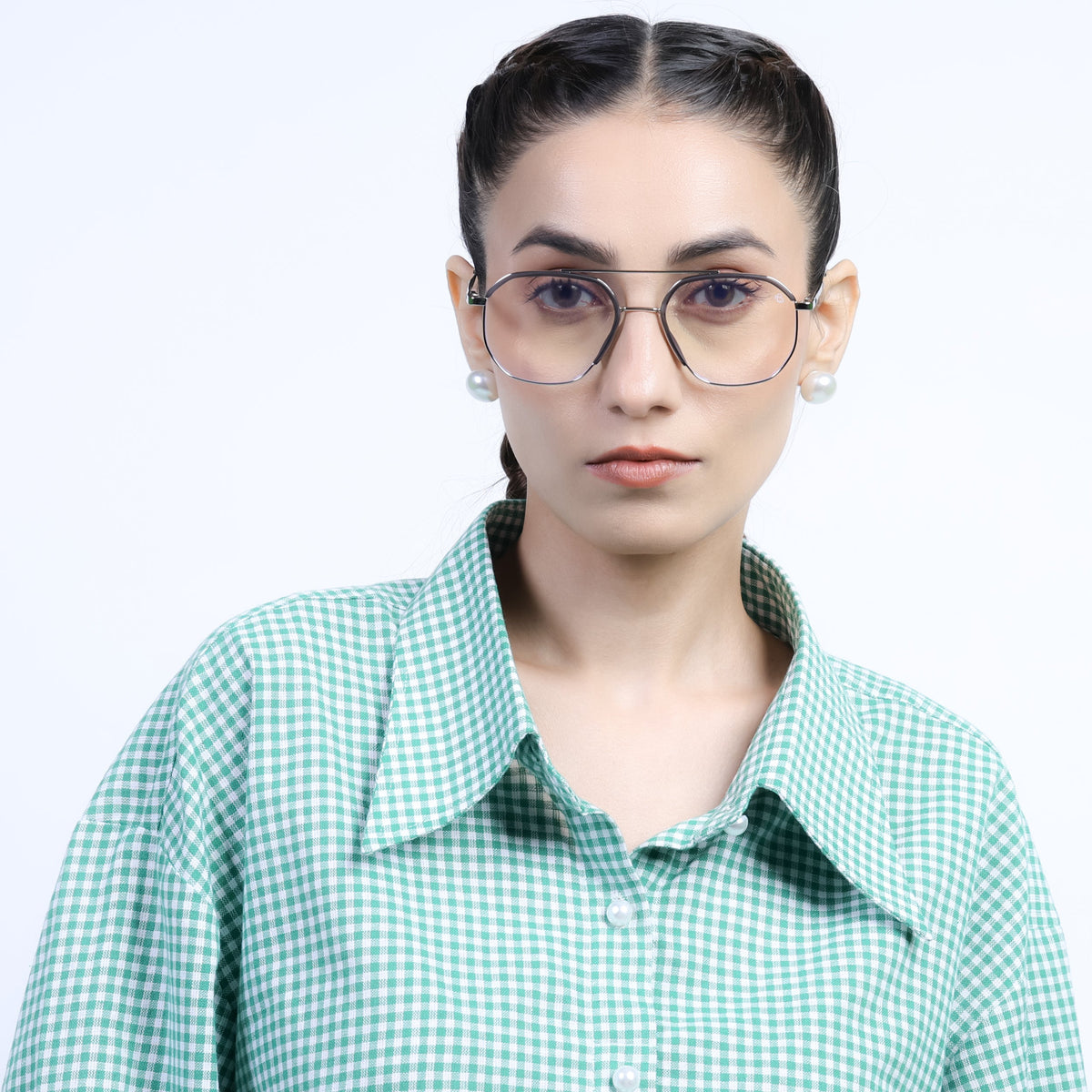 Eyejack Aura Grey & Silver Wayfarer Eyeglasses for Men and Women - Style 1947 - view 9