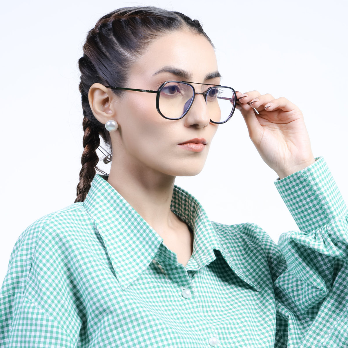Eyejack Aura Grey & Black Wayfarer Eyeglasses for Men and Women - Style 1958 - view 10