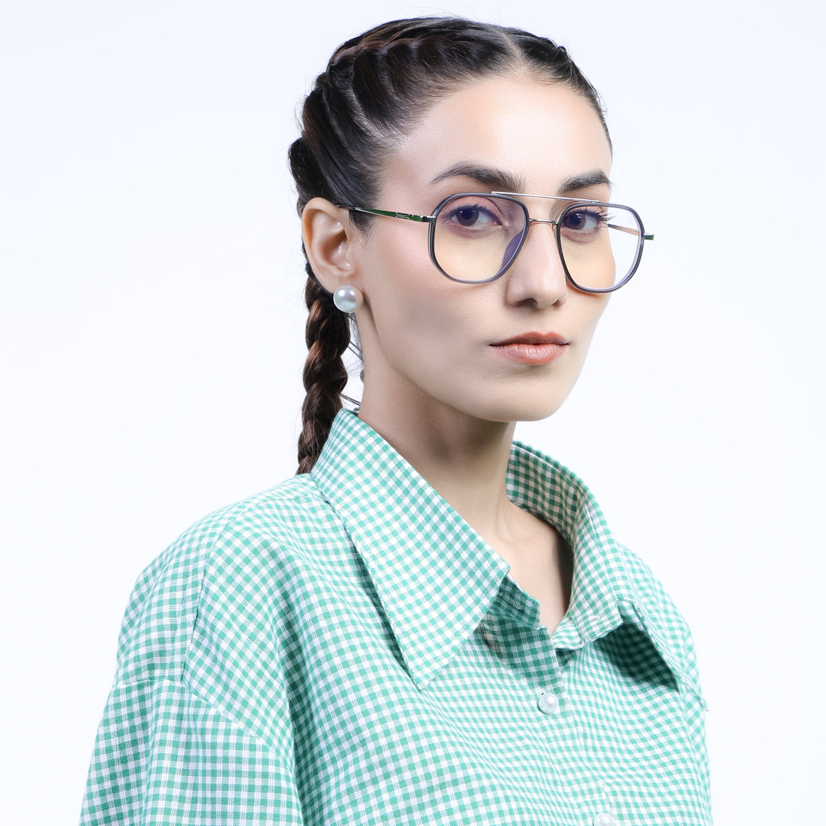 Eyejack Aura Grey & Silver Wayfarer Eyeglasses for Men and Women - Style 1959 - view 10