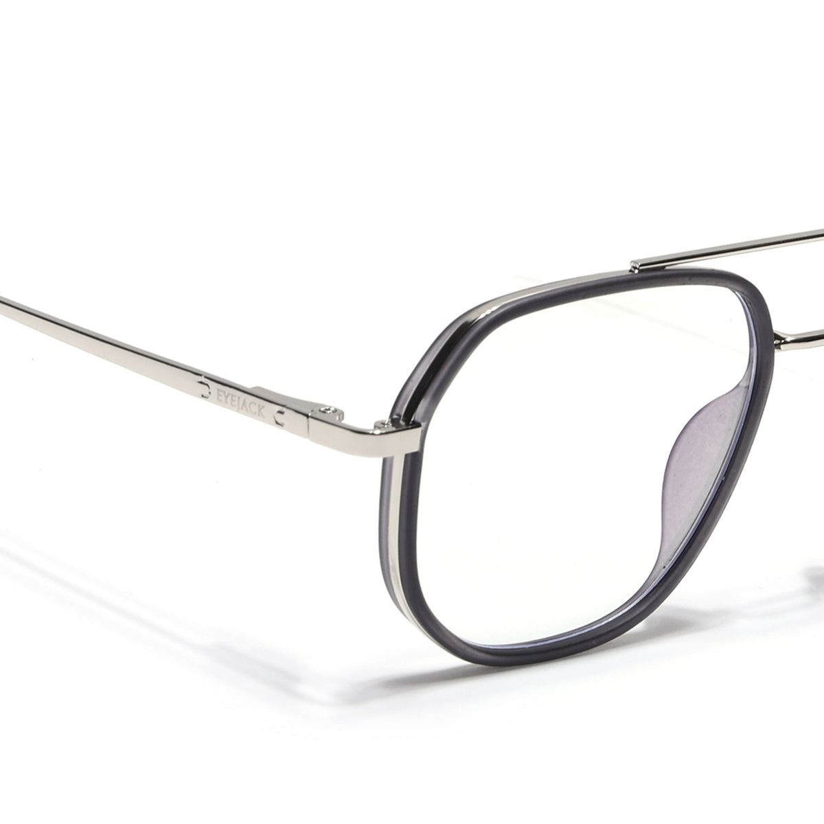 Eyejack Aura Grey & Silver Wayfarer Eyeglasses for Men and Women - Style 1959 - view 3