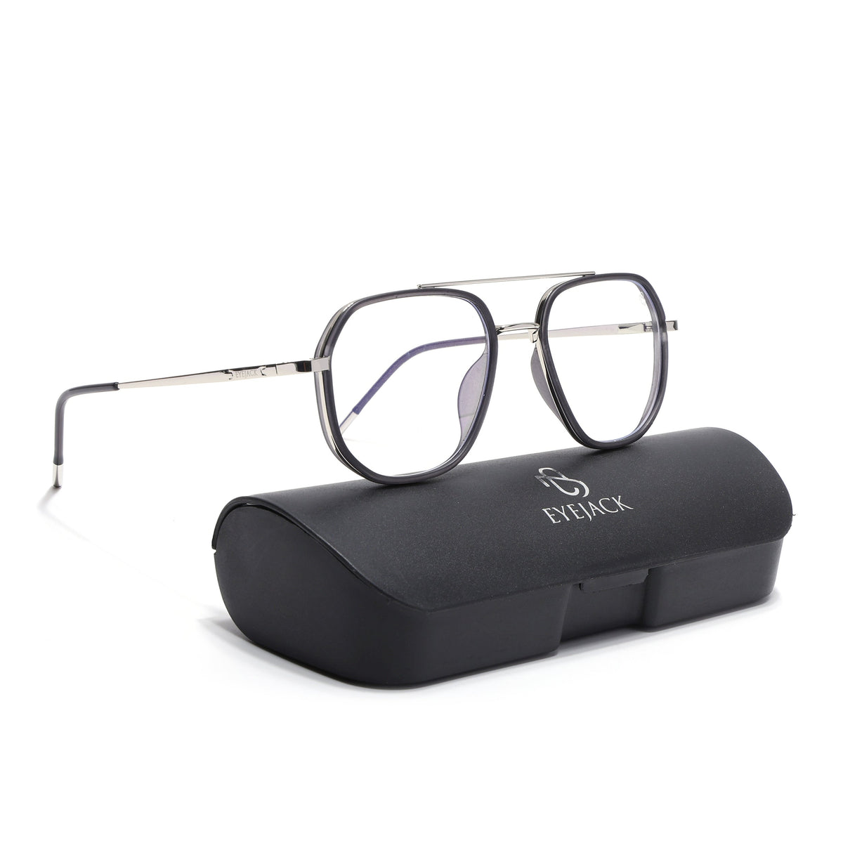 Eyejack Aura Grey & Silver Wayfarer Eyeglasses for Men and Women - Style 1959 - view 6